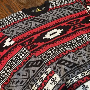 Vintage MOUNT CERVIN Wool Blend  Ski Sweater Men's  XL  80’s  Aztec / Santa Fe